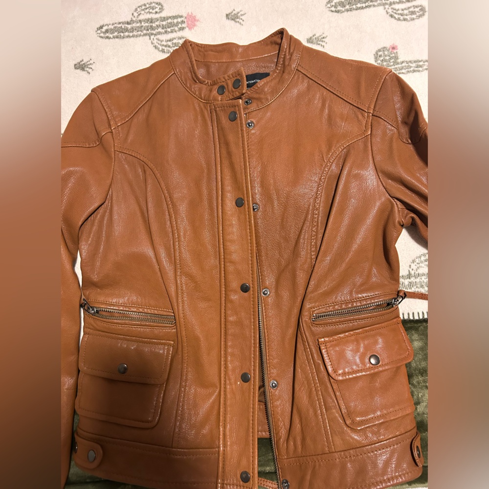 Moda International Brown Leather Jacket